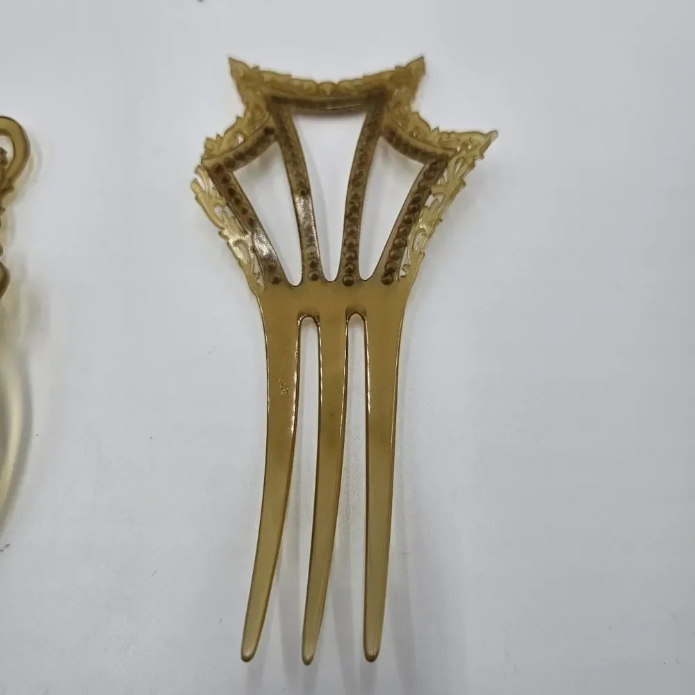 Lot of 5 Antique 1920s-1930s Celluloid Hair Combs Art Deco